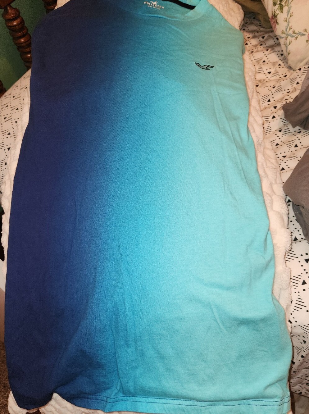 Hollister Ombre Men Tshirt in Deep Blue to Aqua